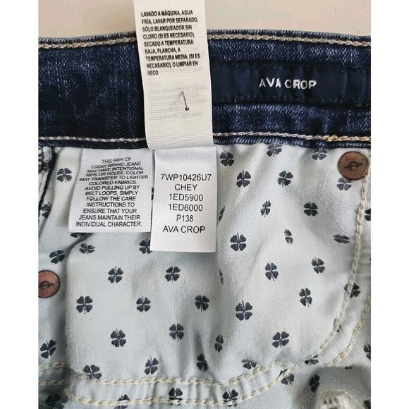 Lucky Brand ~Woman Size 8/29~ Blue AVA CROP Jeans Pockets, Logo. - Picture 16 of 16